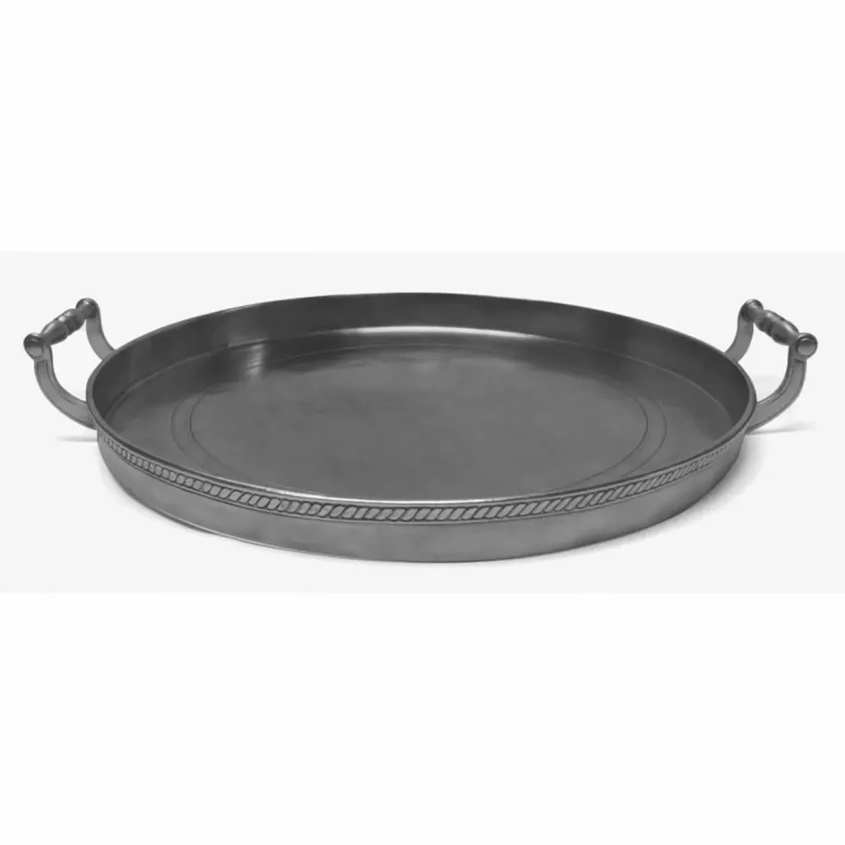 Round Gallery Tray with Handles