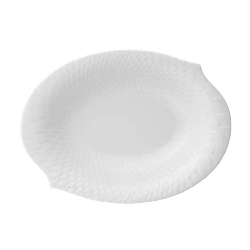 Waves Relief White Serving Dish L 21