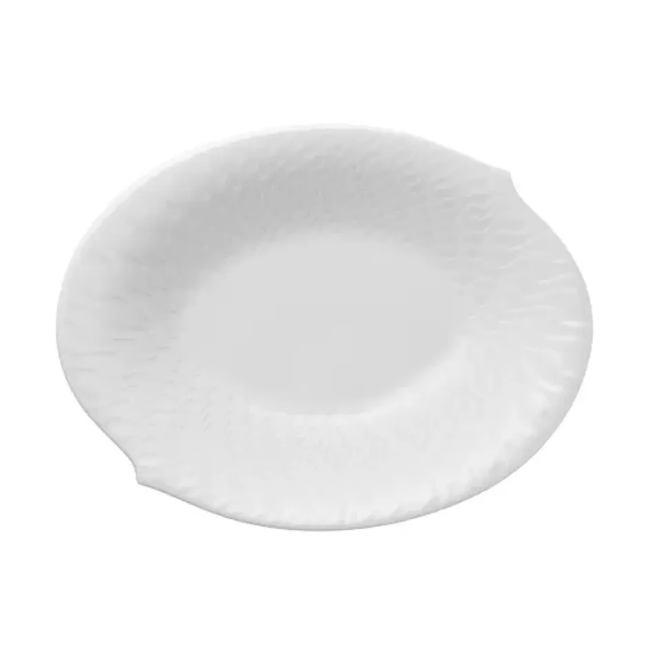 Waves Relief White Serving Dish