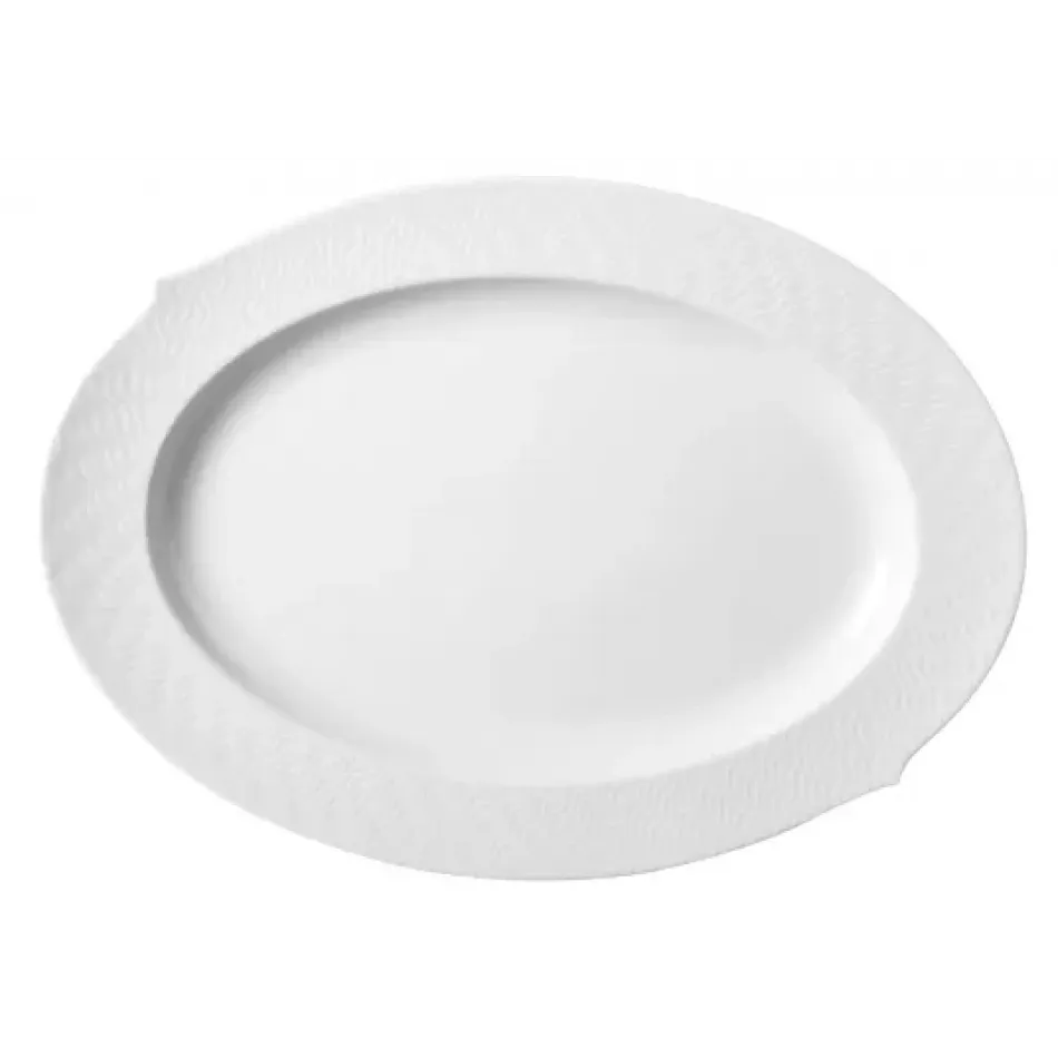 Waves Relief White Platter White