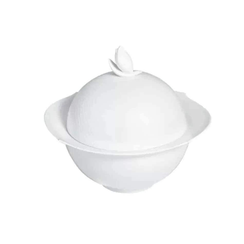 Waves Relief White Bowl Covered White