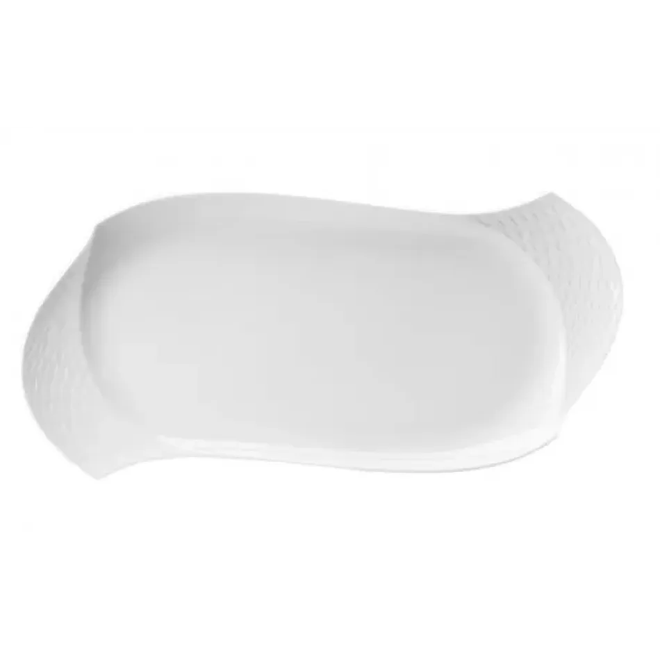 Waves Relief White Platter L 31 cm