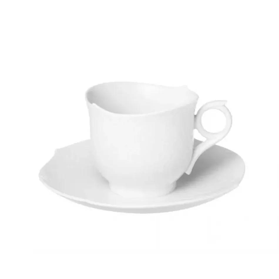 Waves Relief White Breakfast Cup & Saucer V 0