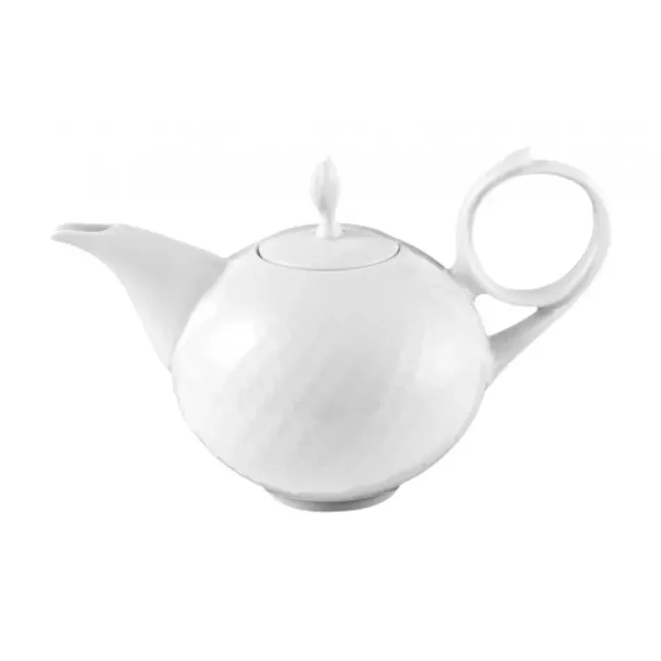 Waves Relief White Teapot V 0