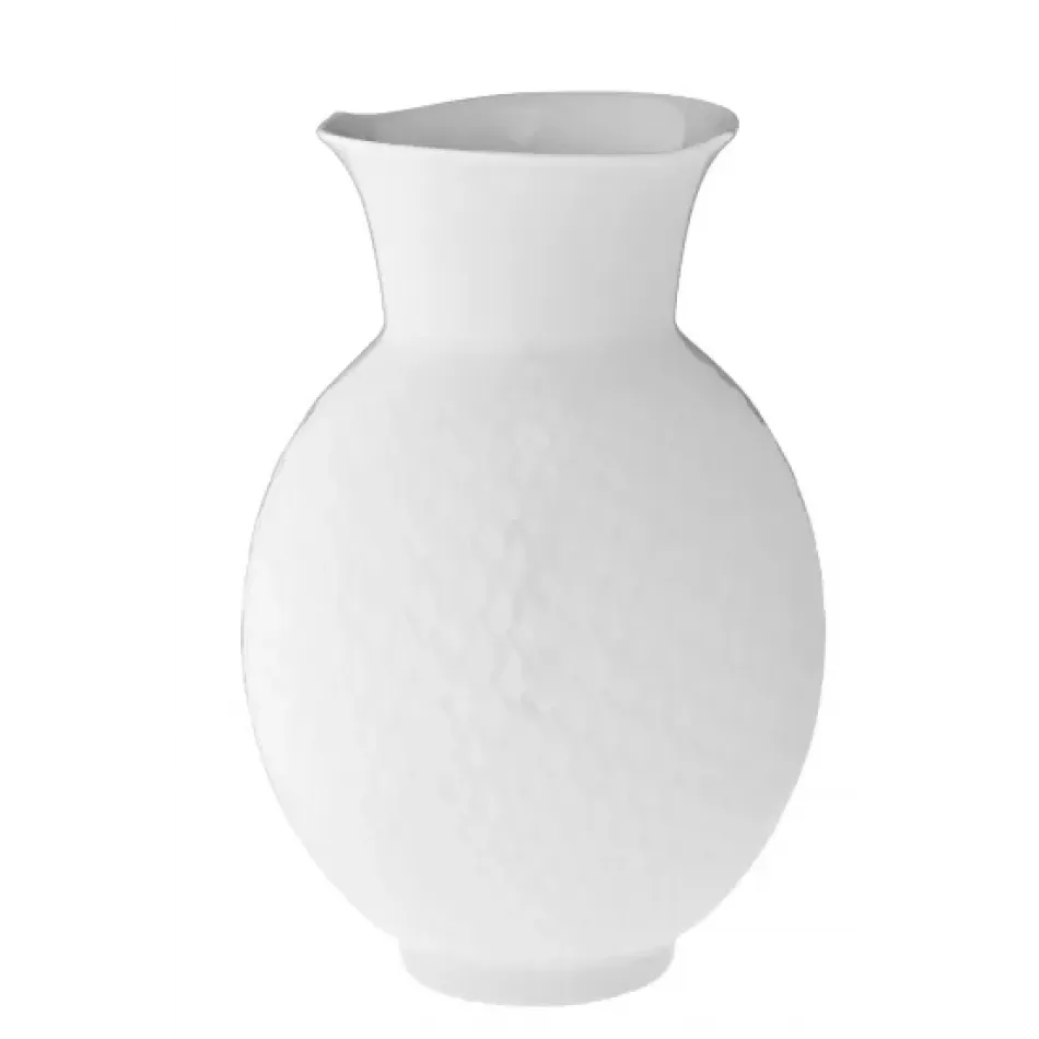 Waves Relief White Vase H 20