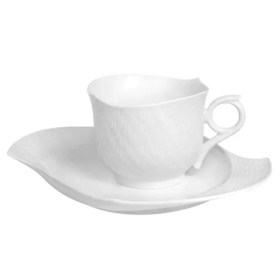 Waves Relief White Breakfast Set