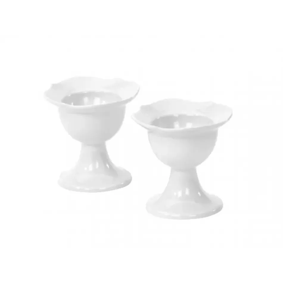 Waves Relief White Egg Cups Set