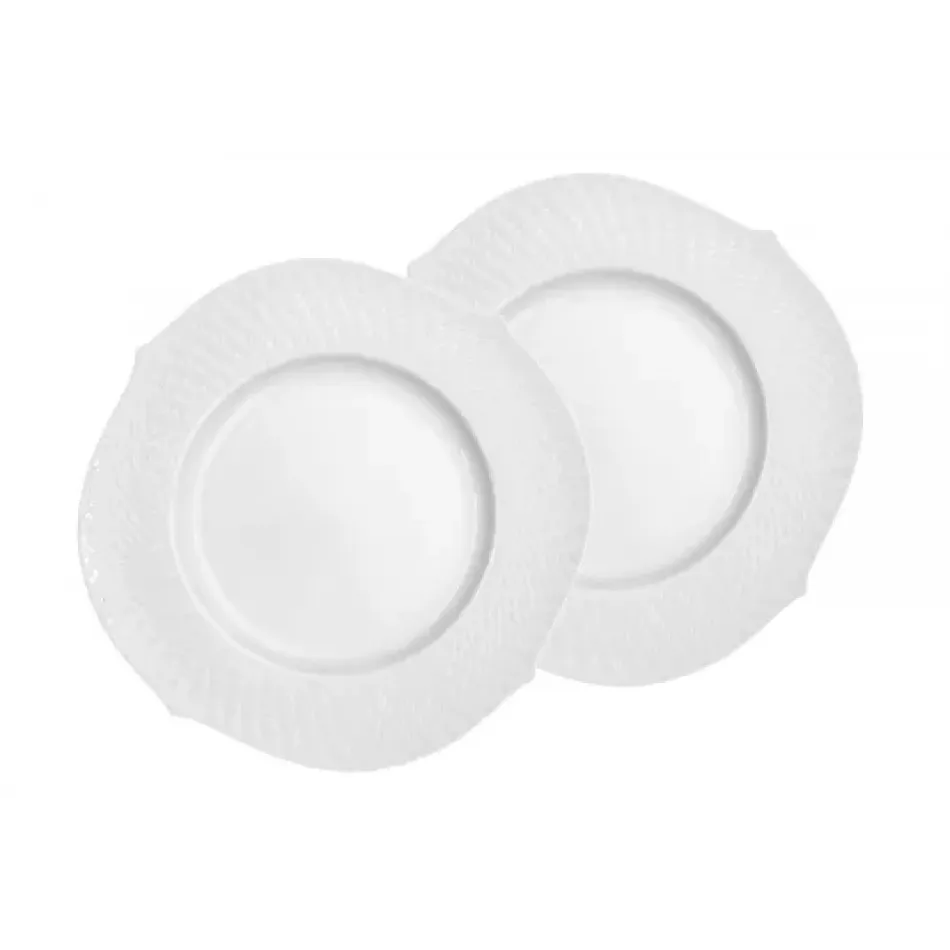 Waves Relief White Dinner Plate Set