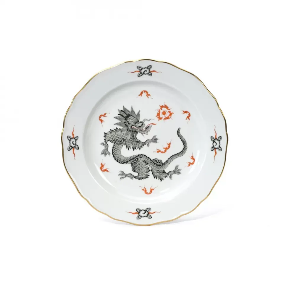 Ming Dragon Black Salad Plate Gold Rim