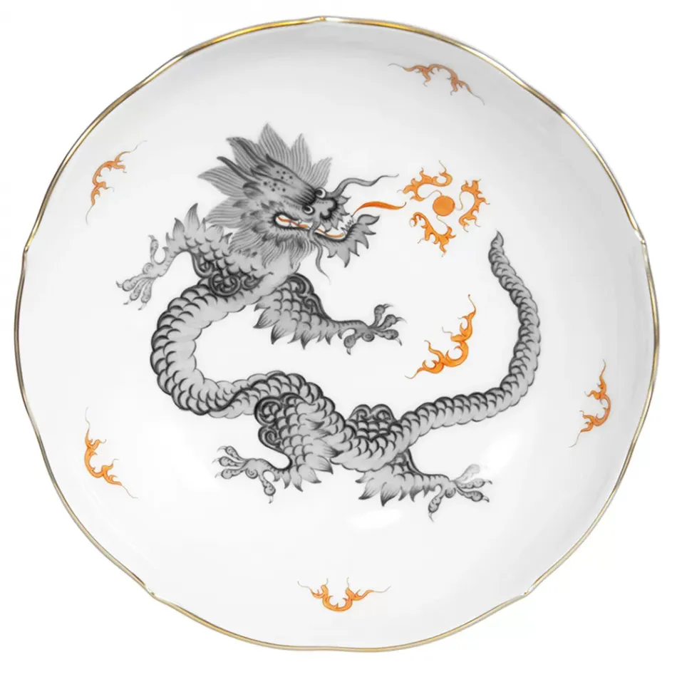 Ming Dragon Black Cappucino Saucer Gold Rim