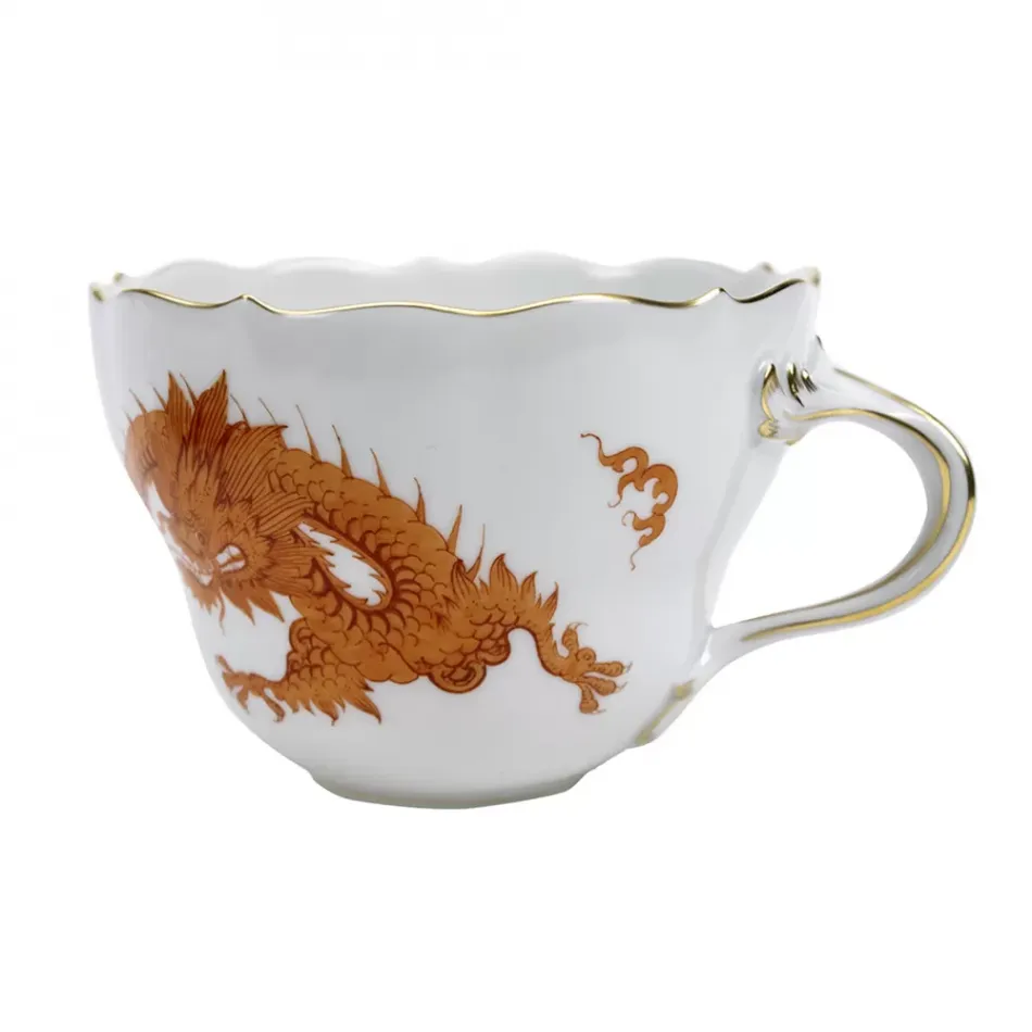 Ming Dragon Red Gold Rim Cappucino Cup