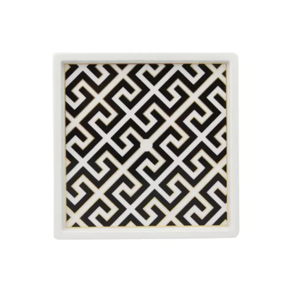 Royal Palace Black with Golden Contour, White Rim Platter