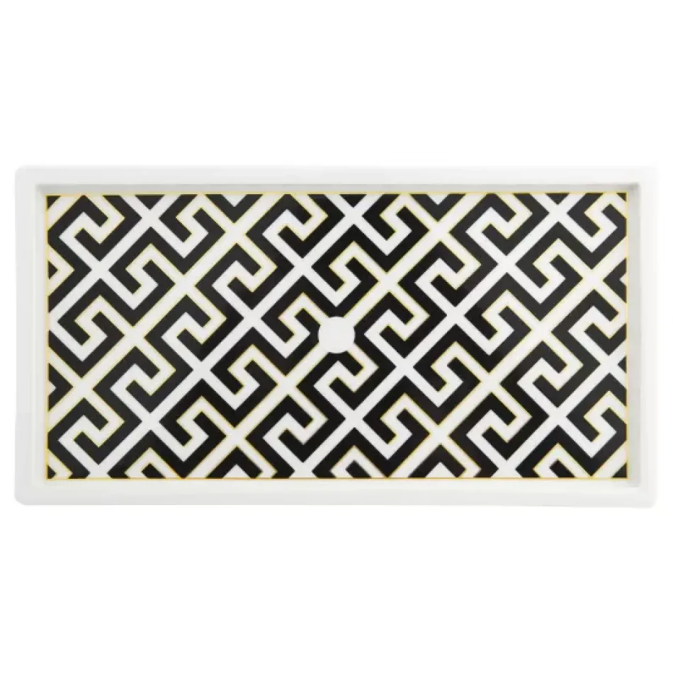 Royal Palace Black with Golden Contour, White Rim Sushi Platter