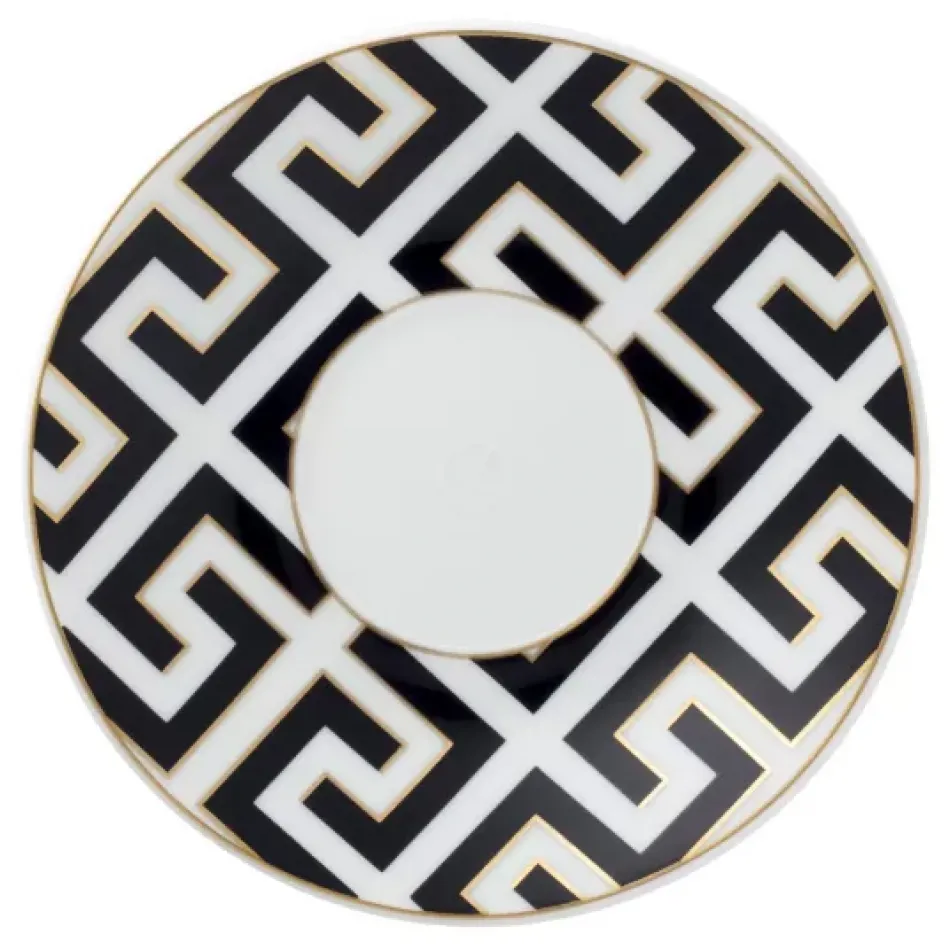 Royal Palace Black with Golden Contour, White Rim Saucer Espresso