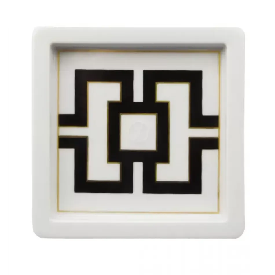 Royal Palace Black with Golden Contour, White Rim Dish