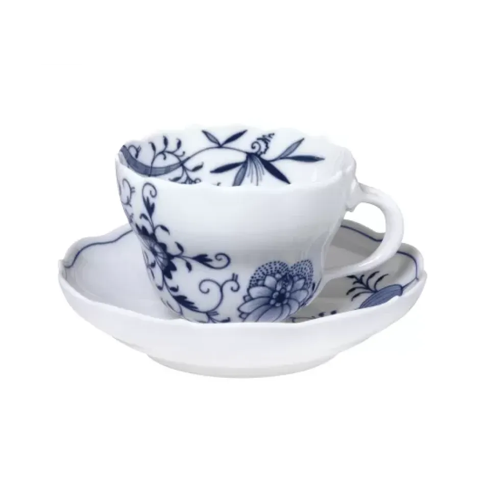 Blue Onion "Style" Cobalt Blue Espresso Cup & Saucer