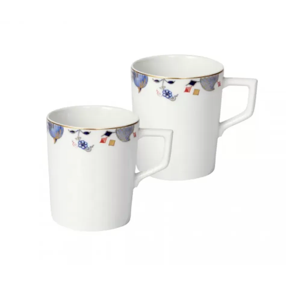 Noble Blue Mug Set Rim Of Onion Elements