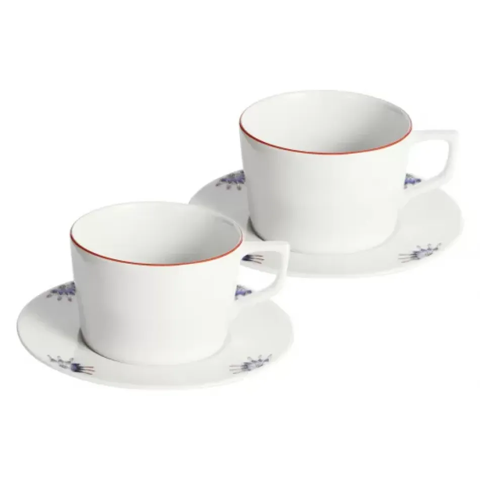 Noble Blue Red/Golden Cappuccino Cup Set