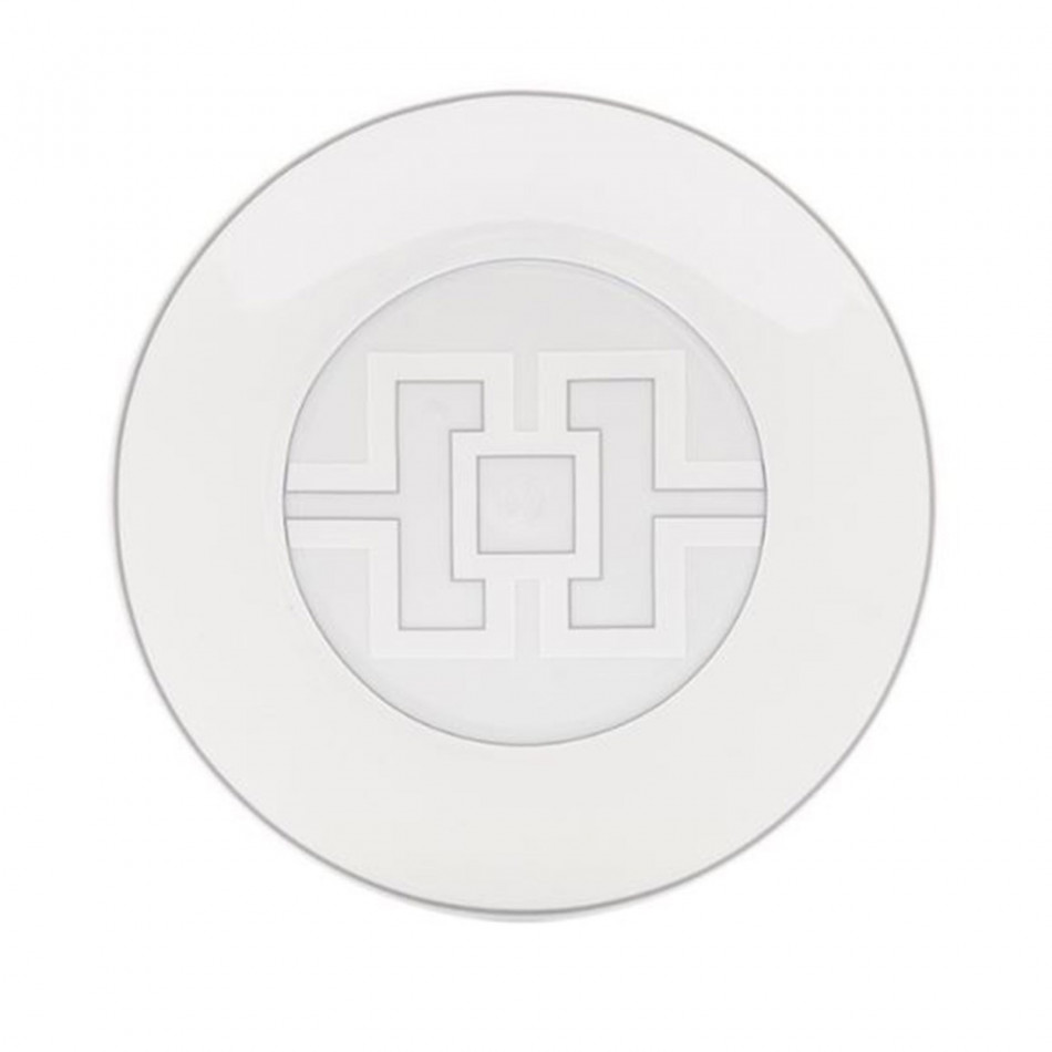 Royal Palace White with Grey Contour Plate Rd 22