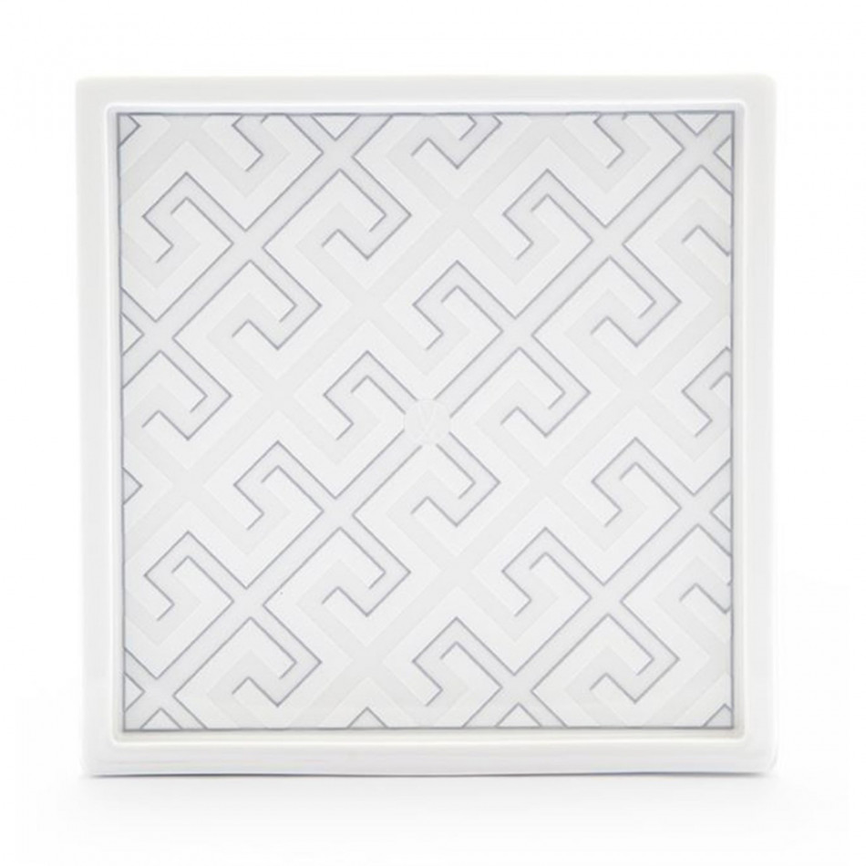 Royal Palace White with Grey Contour Platter 17 X 17 cm