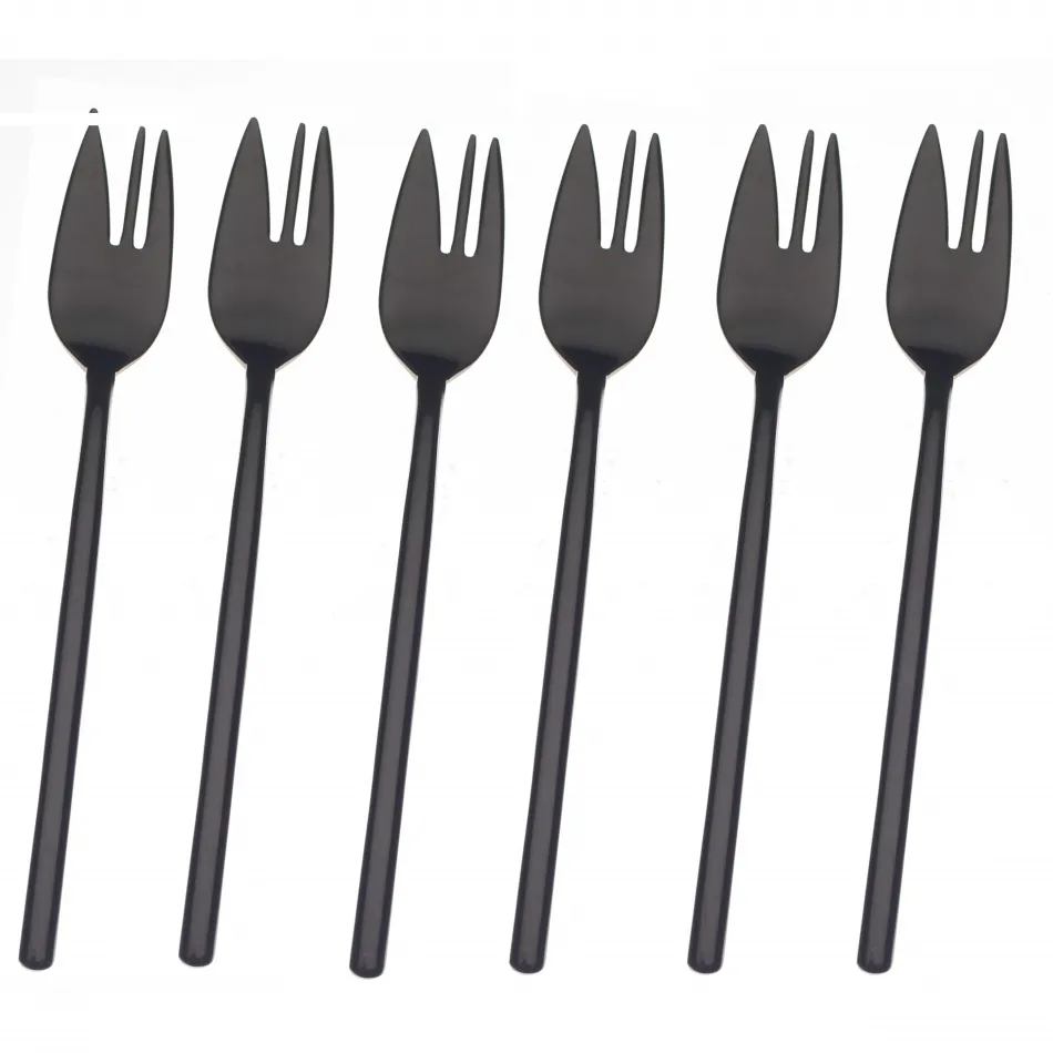 Due Oro Gold Nero Set Of 6 Cake Forks