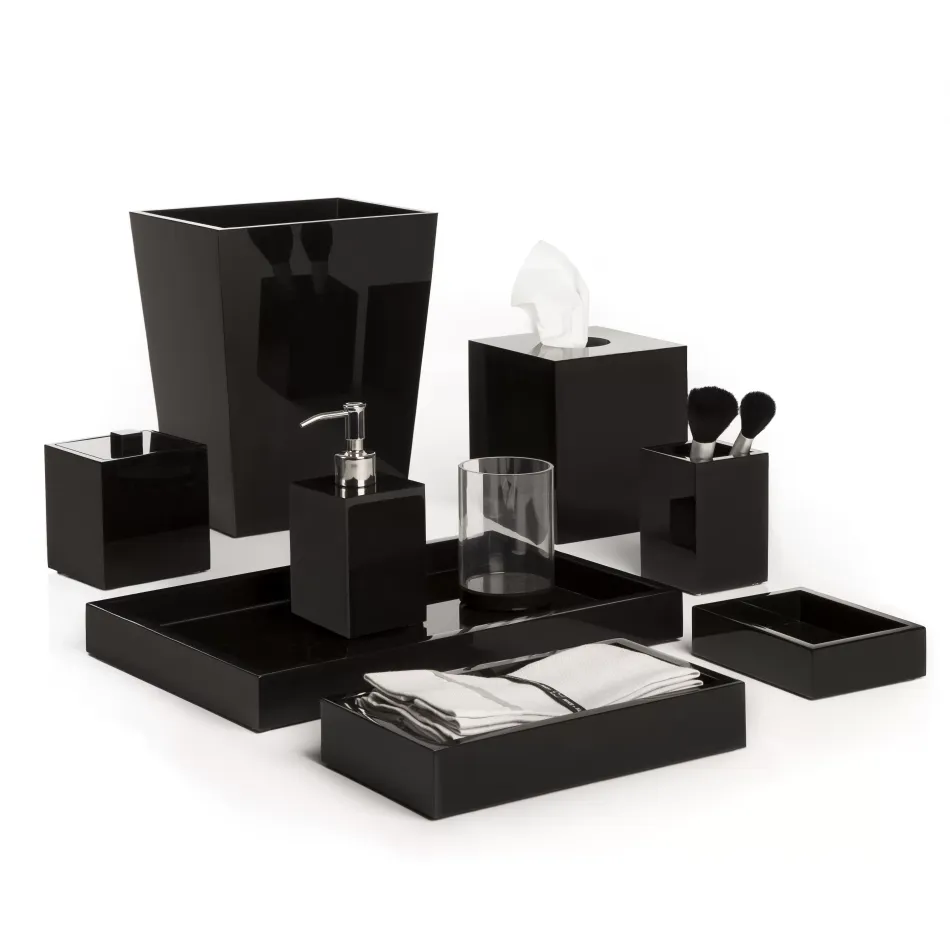 Ice Black Lucite Bath Accessories