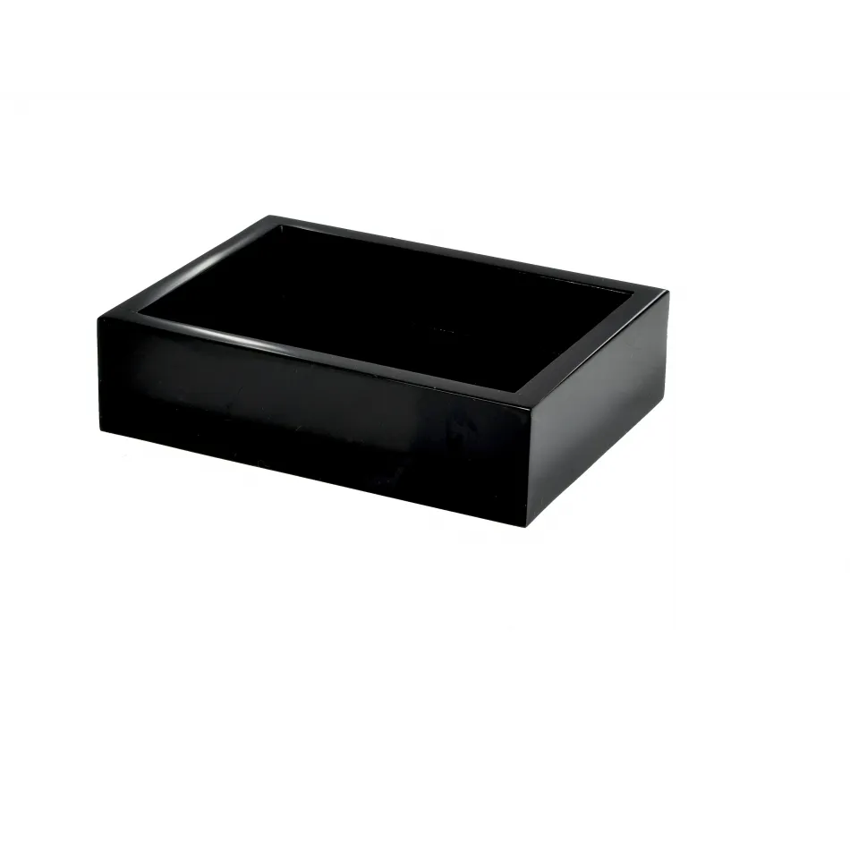 Ice Black Lucite  Soap Dish (4.25"W x 5.5"L x 1.5"H)