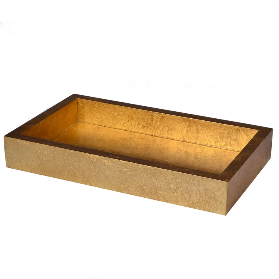 EOS Gold Leaf  Small Rectangle Tray (10"L x 6"W x 1.5"H)