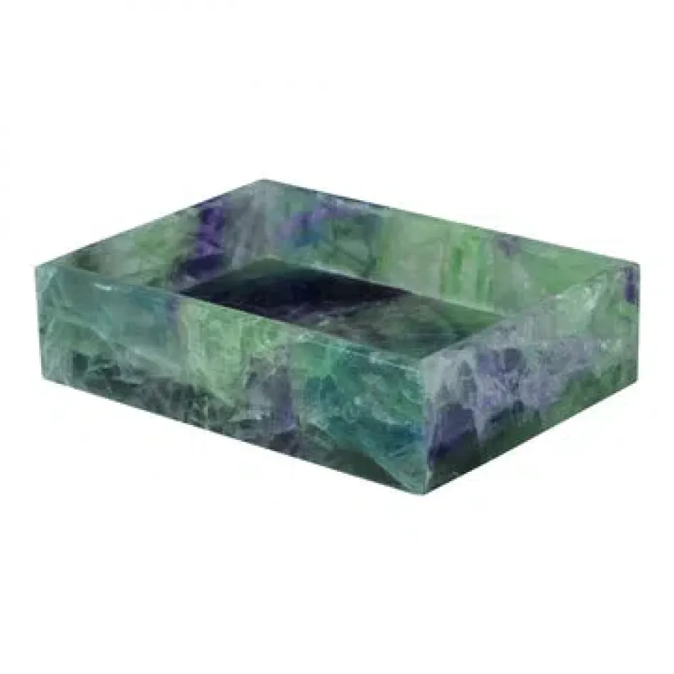 Taj Gemstone Fluorite  Soap Dish (5.5"L x 4"W x 1.5"H)