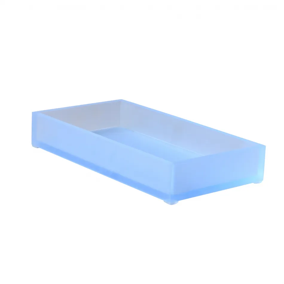 Ice Frosted Sky Lucite  Flat Towel Holder/Small Tray (5.5"W x 9.75"L x 1.75"H)