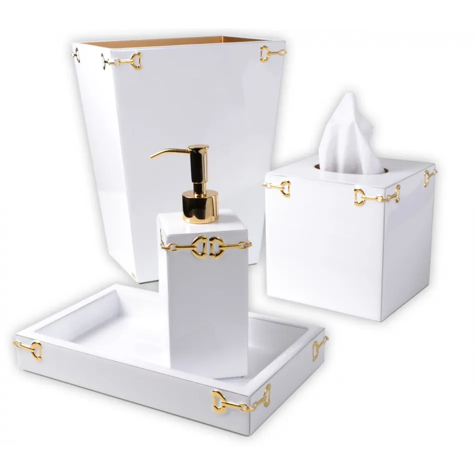 Hampton Pure Enamel/Gold Trim Bath Accessories