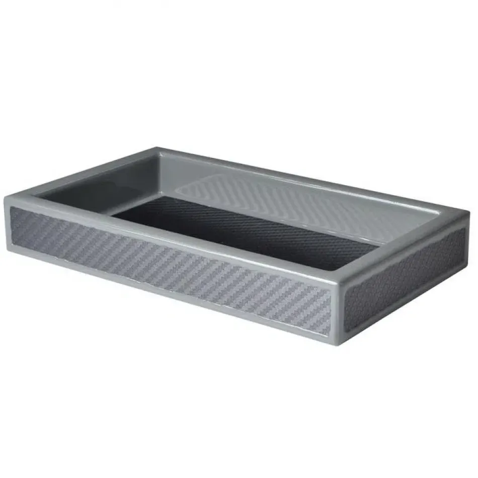 Le Mans Graphite  Small Rectangle Tray (10"L x 6"W x 1.5"H)