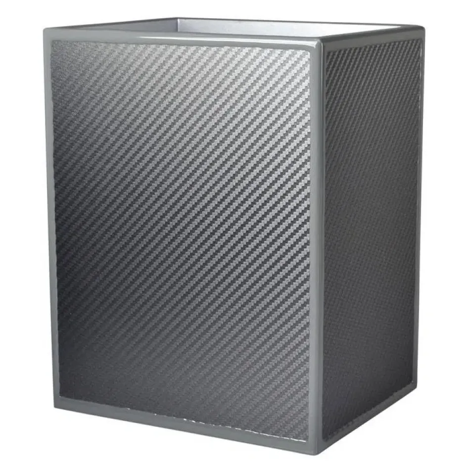 Le Mans Graphite  Straight Wastebasket + Liner (8.75"L x 7"W x 11.5"H)