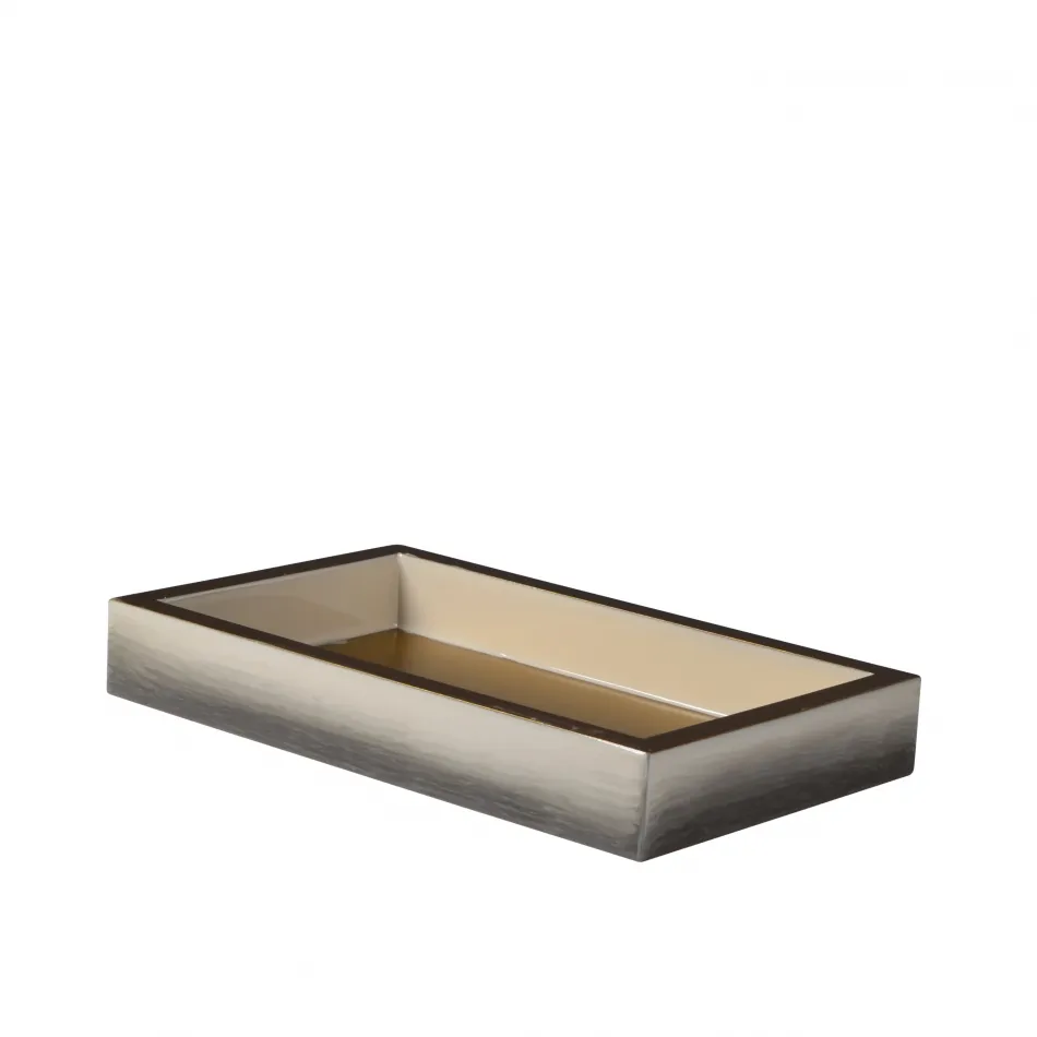 Ombre Natural/Gold Enamel  Small Rectangle Tray (10"L x 6"W x 1.5"H)