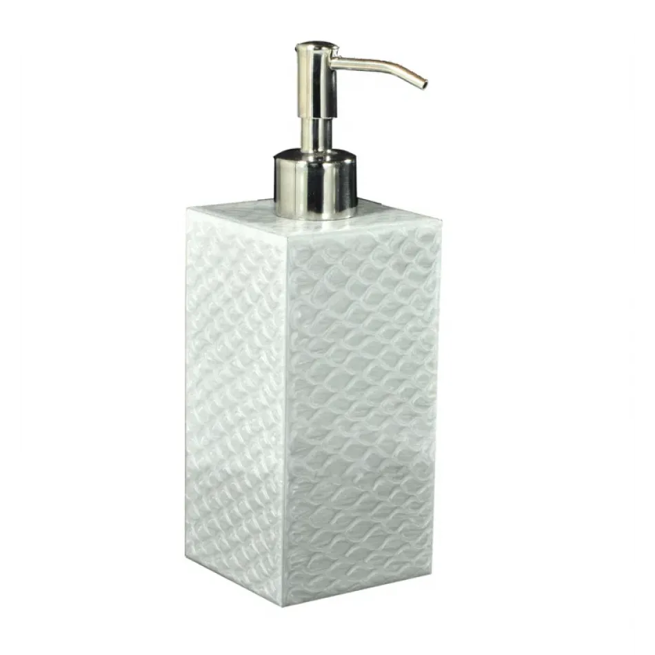 Pacific Fine Silver Enamel/Silver Trim  Lotion/Soap Dispenser (2.75"W x 8.25"H)