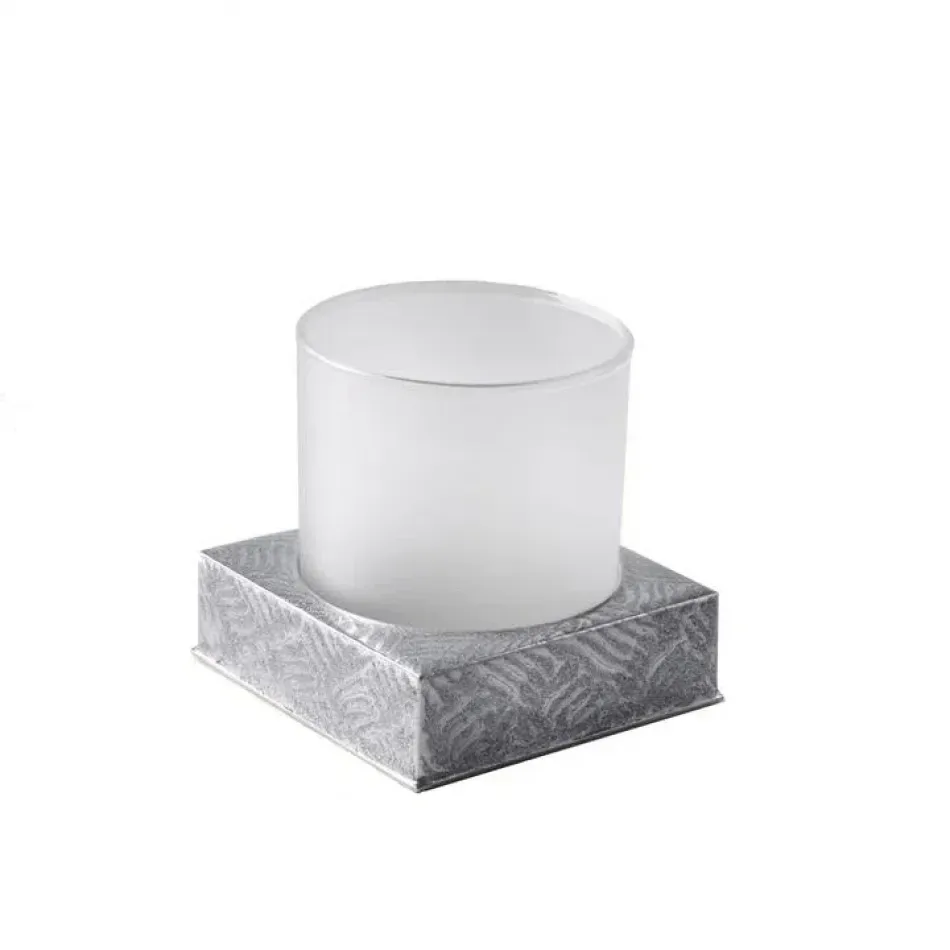 Tilly Metallic Silver Square Tumbler (3.5"W x 3.75"H)