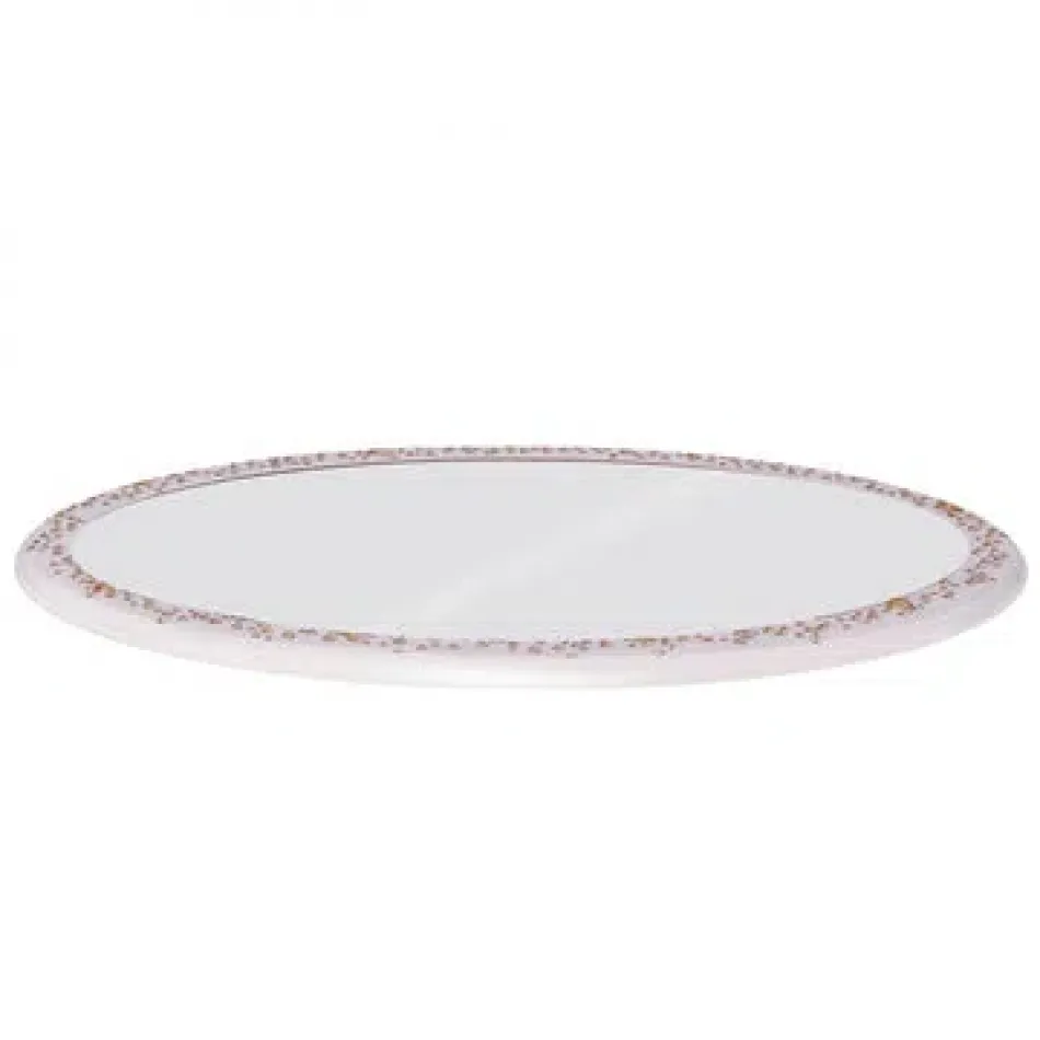 Valencia Ballerina Gold Enamel/Golden Shadow Swarovski Crystal Trim  Oval Tray with Mirror (16"L x 13"W)