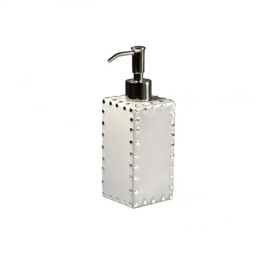 Aero Gravel Enamel/Silver Lotion/Soap Dispenser (2.75"W x 8.25"H)