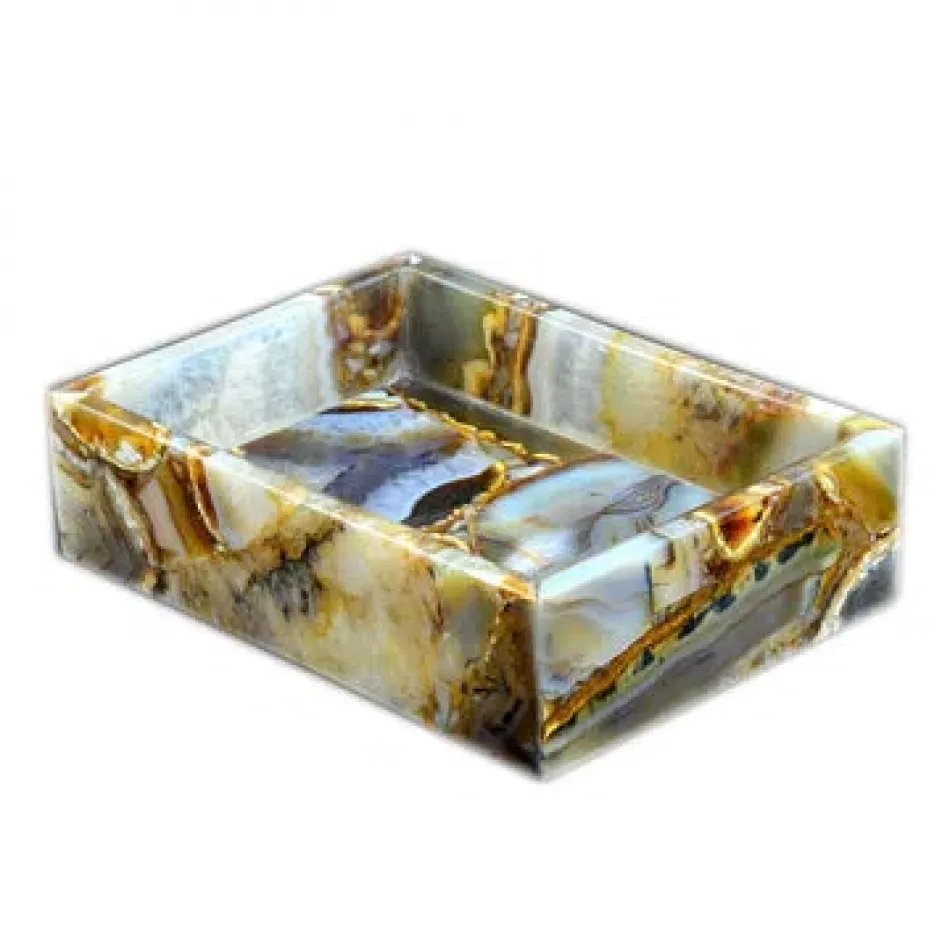 Taj Premium Gemstone Agate  Soap Dish (5.5"L x 4"W x 1.5"H)