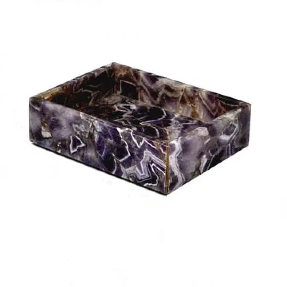 Taj Premium Gemstone Amethyst  Soap Dish (5.5"L x 4"W x 1.5"H)