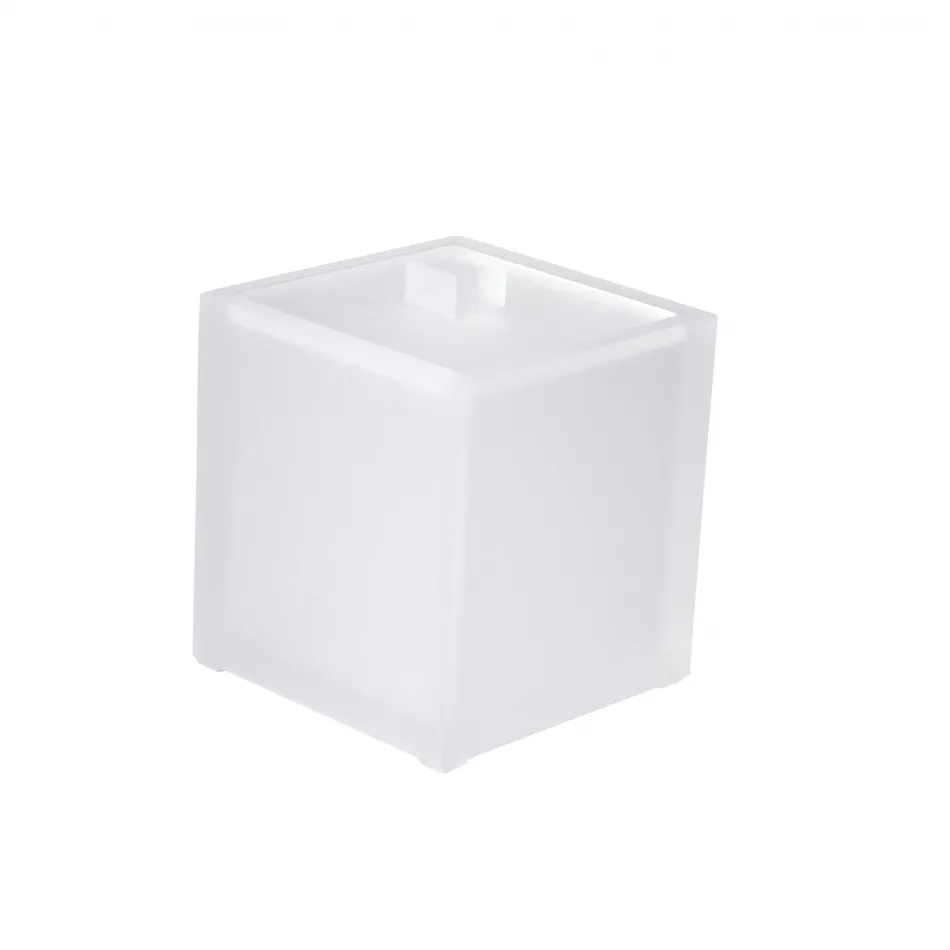 Ice Frosted Snow Lucite  Container (4"W x 5.25"H)
