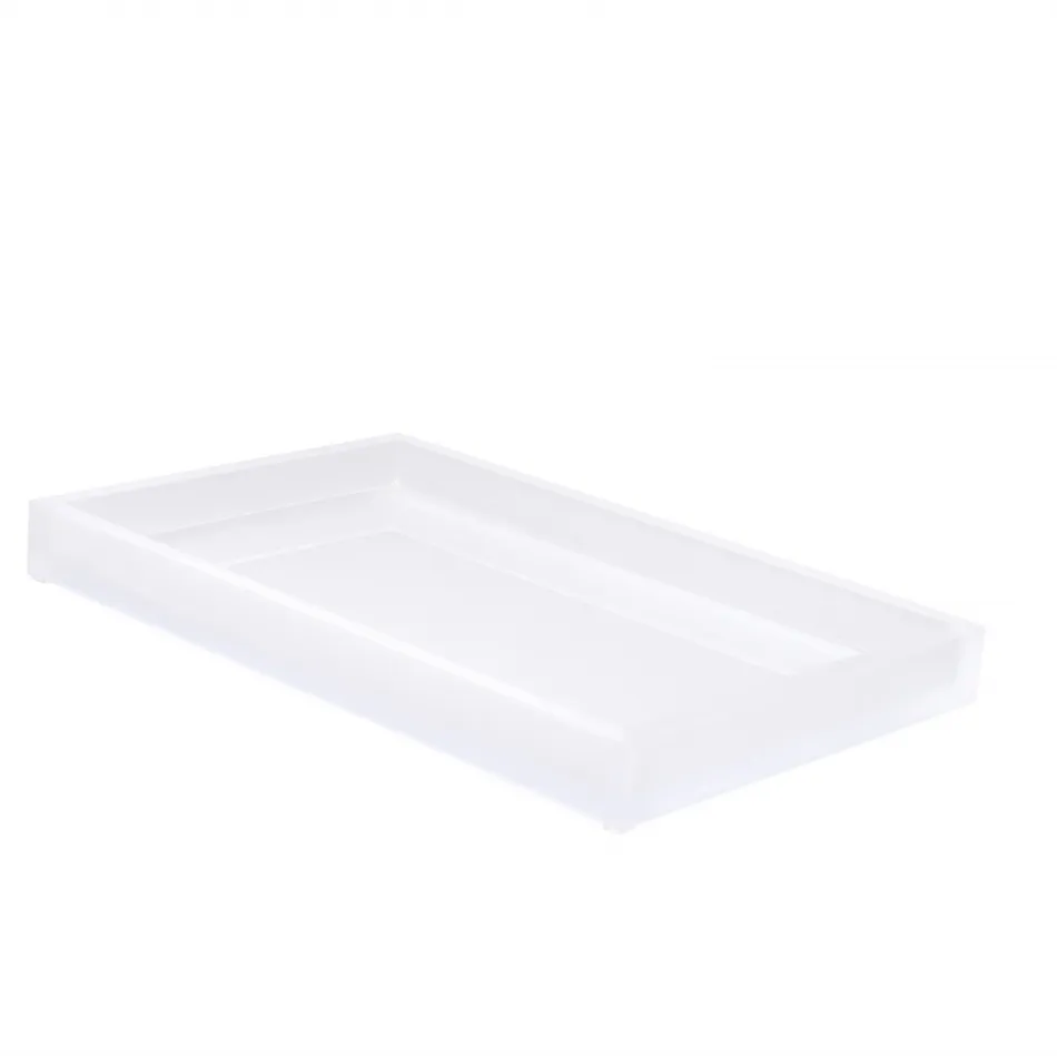 Ice Frosted Snow Lucite  Large Vanity Tray (10"W x 15"L x 1.75"H)