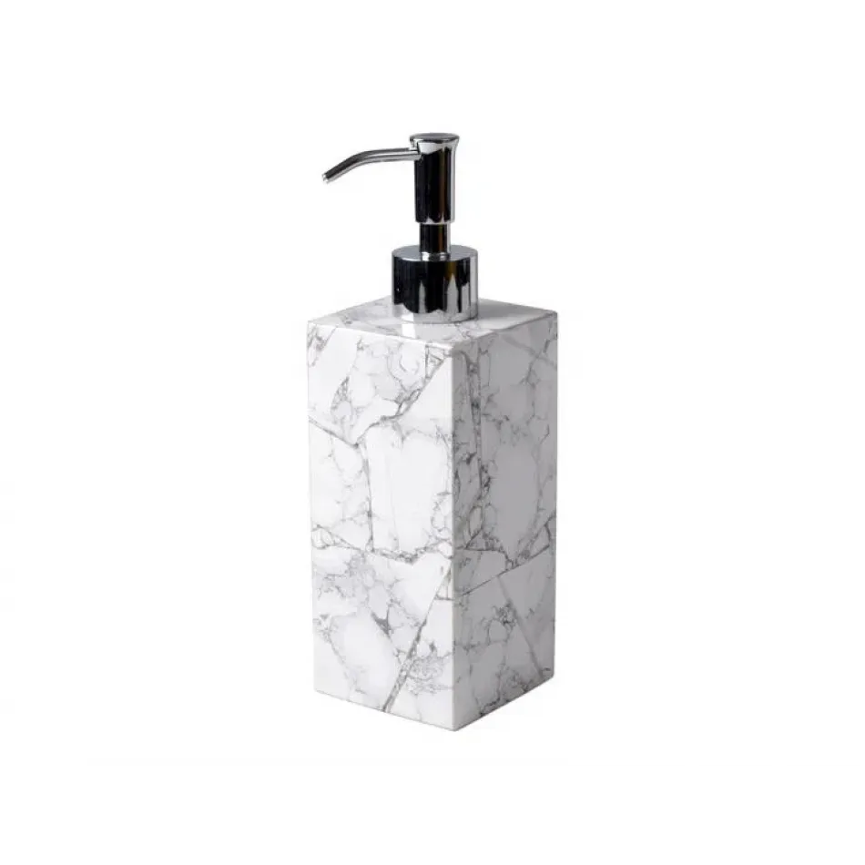 Taj Howlite Lotion/Soap Dispenser (3"L x 3"W x 8.5"H)