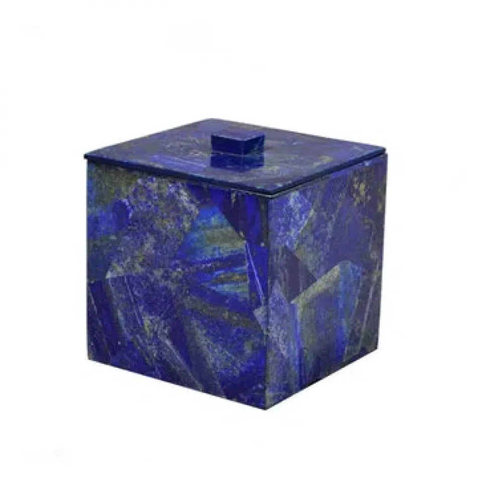 Taj Premium Gemstone Lapis  Square Container (4"L x 4"W x 4"H)