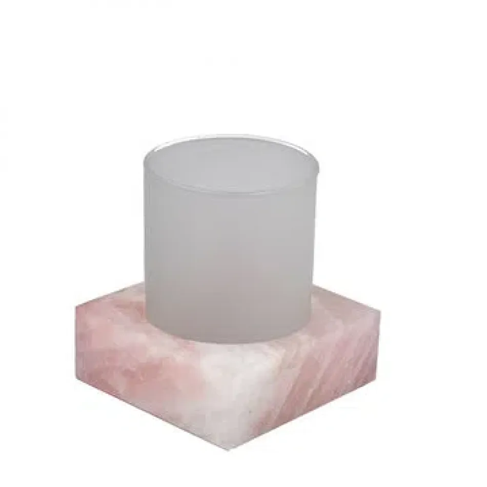 Taj Premium Gemstone Rose Quartz  Square Tumbler (3.5"W x 3.75"H)