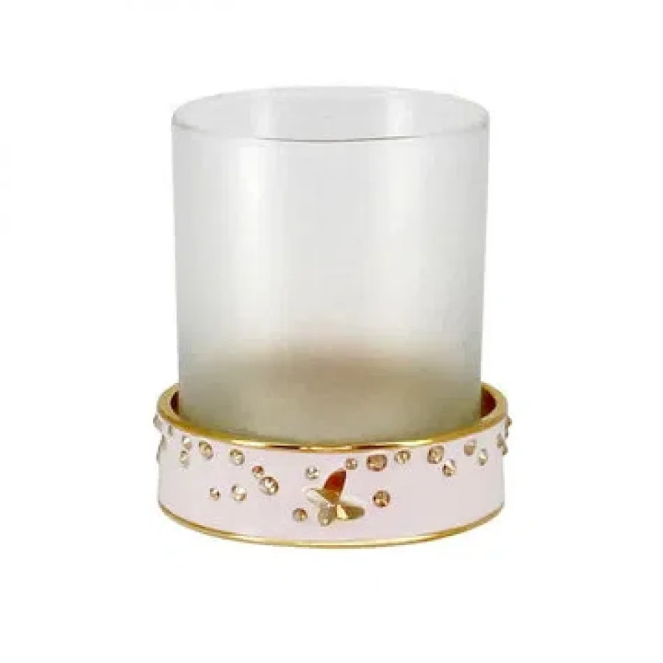 Valencia Ballerina Gold Enamel/Golden Shadow Swarovski Crystal Trim  Round Tumbler (3.25"W x 3.75"H)