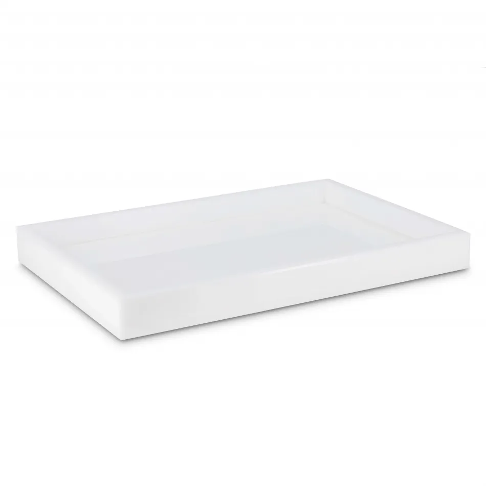 Ice White Lucite  Large Vanity Tray (10"W x 15"L x 1.75"H)