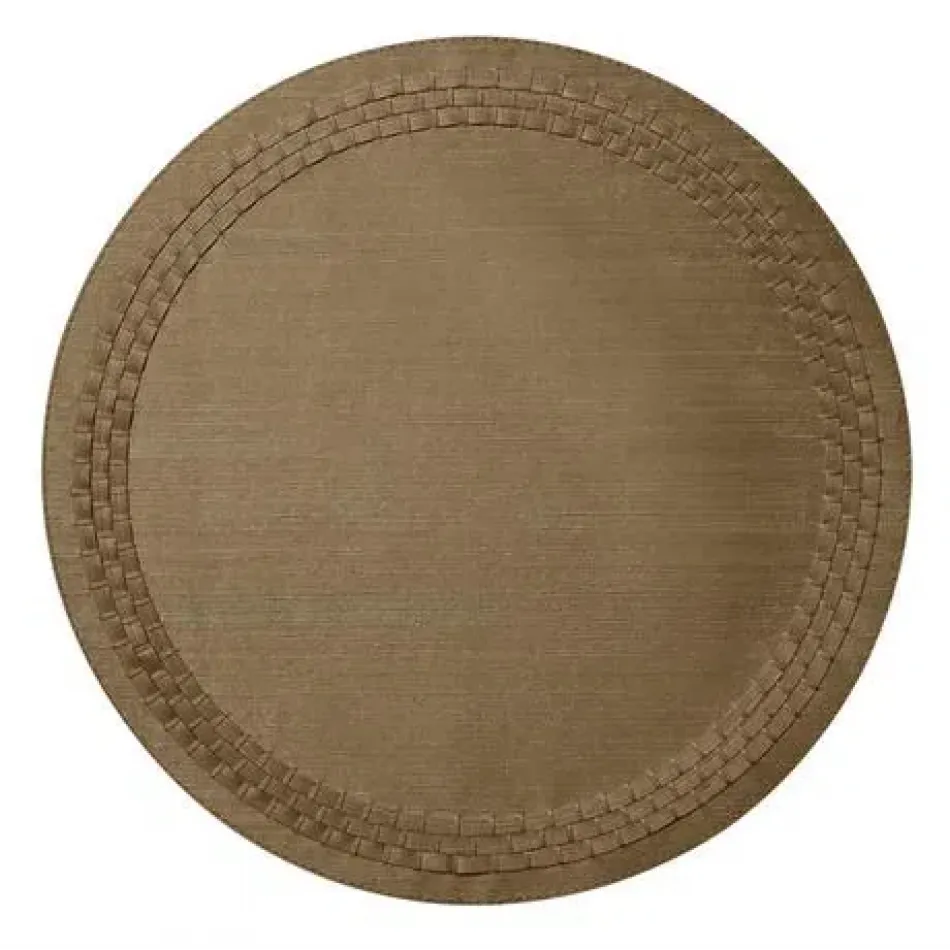 August Taupe Set of 4 Placemats 16 in Round