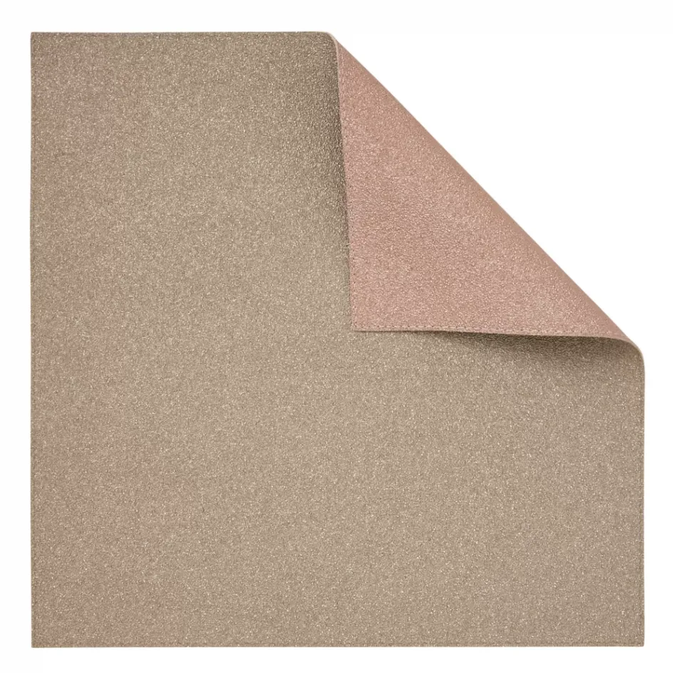 Caviar Rose/Bronze Reversible Set of 4 Placemats 15 in Square