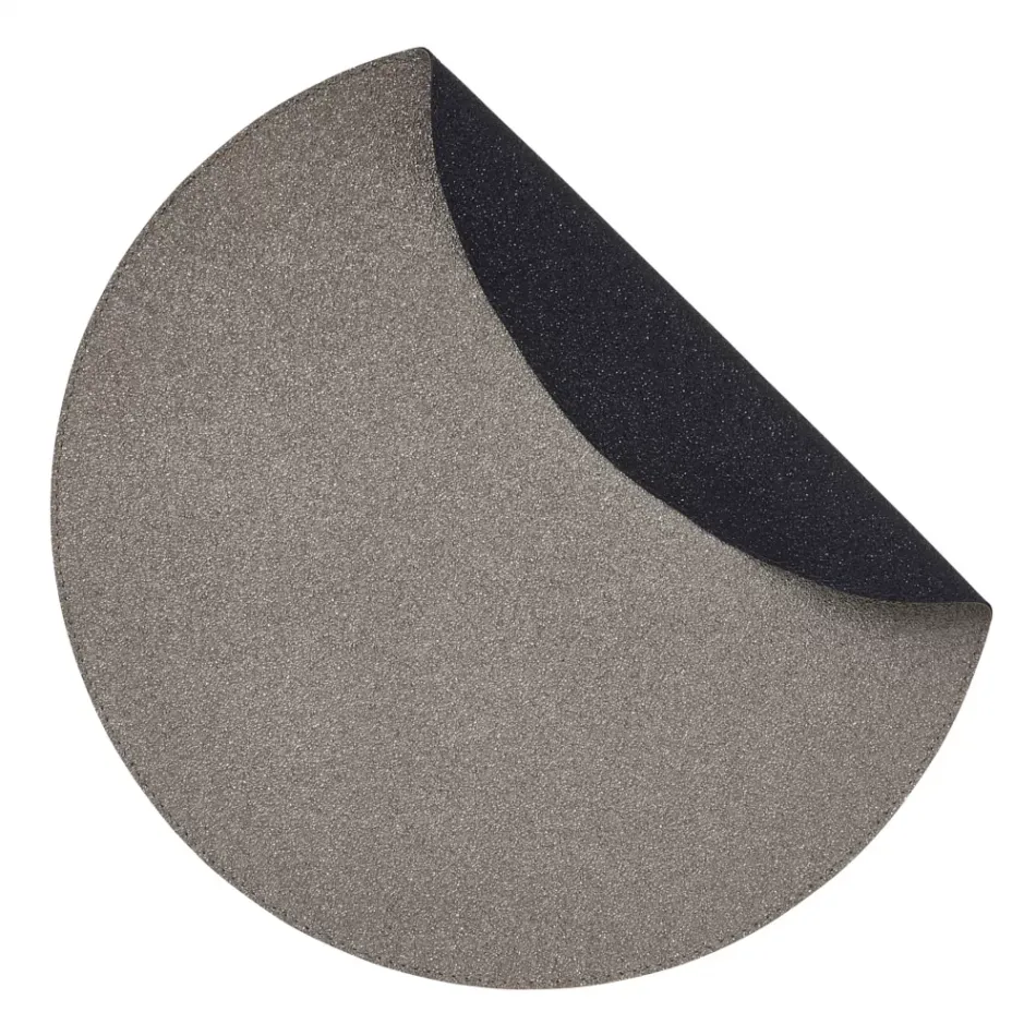 Caviar Gray/Navy Reversible Set of 4 Placemats 15 in Round